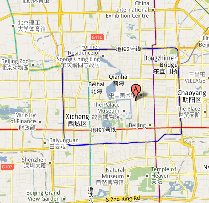 Lage des Prime Hotel Beijings